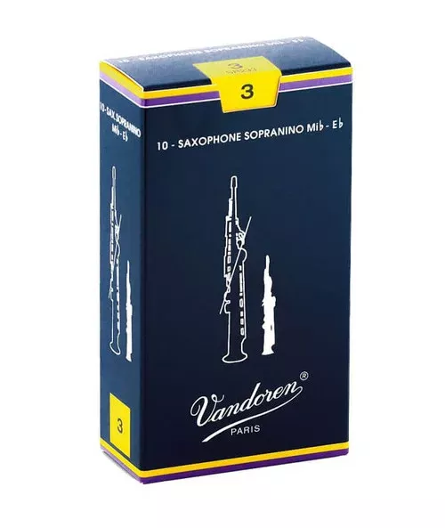 3; Sopranino Saxophone Reeds; Vandoren Traditional; 10 per box