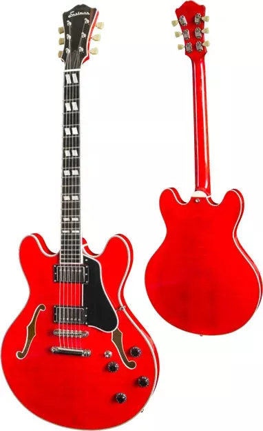 4Sound. Eastman T486 RD – 16″, Red Nitro gloss finish, Seymour Duncan Jazz neck, ’59 bridge humbuckers, w/Case