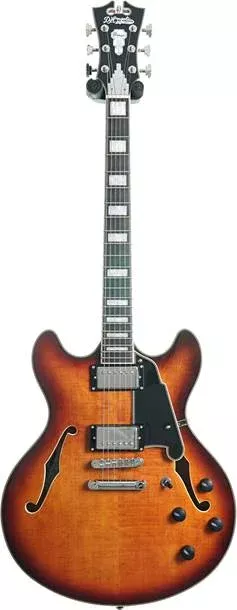 D’Angelico Premier DC Stop Bar Dark Iced Tea Burst
