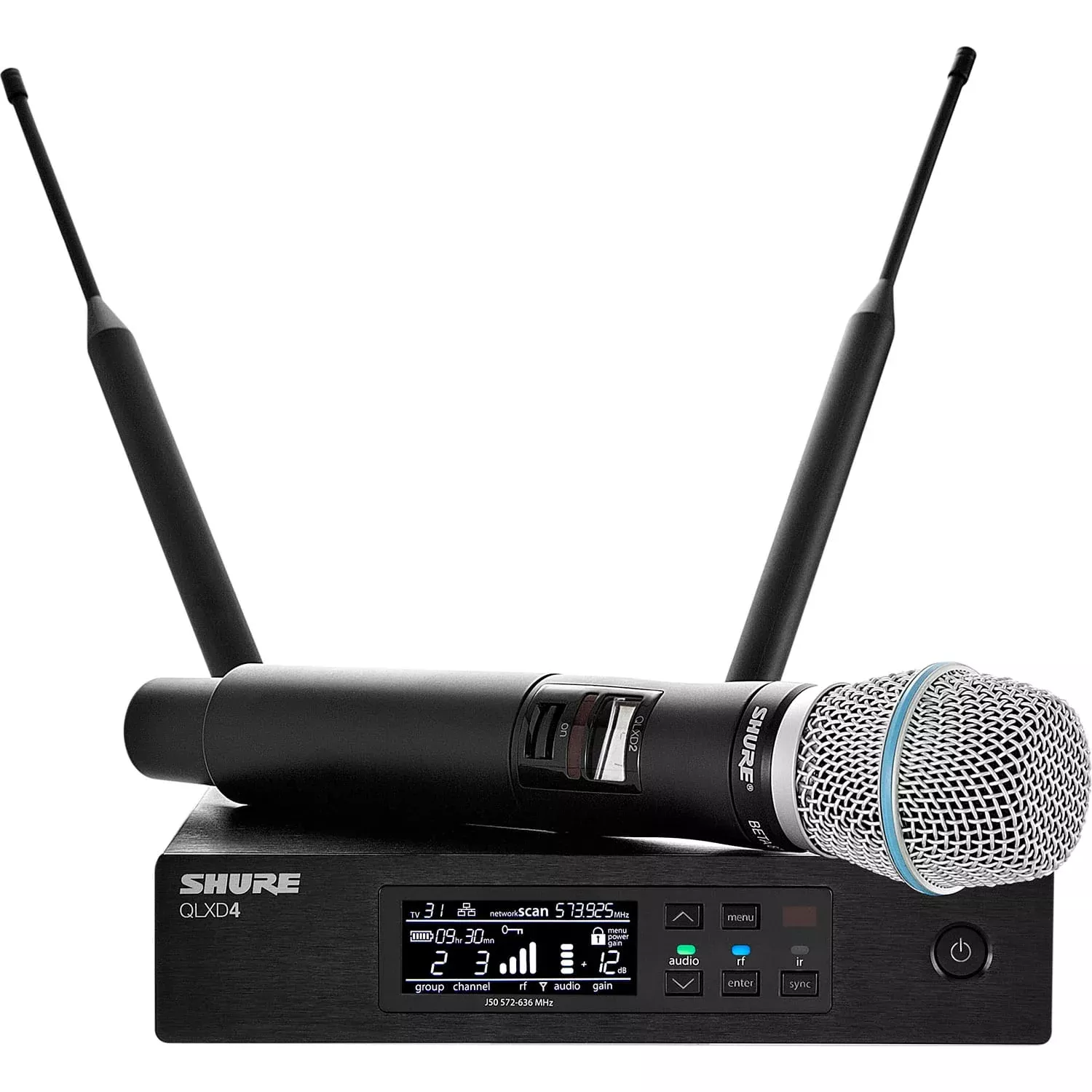 Shure QLXD24/B87A Digital Wireless Handheld Microphone System (H50, 534-598 MHz)