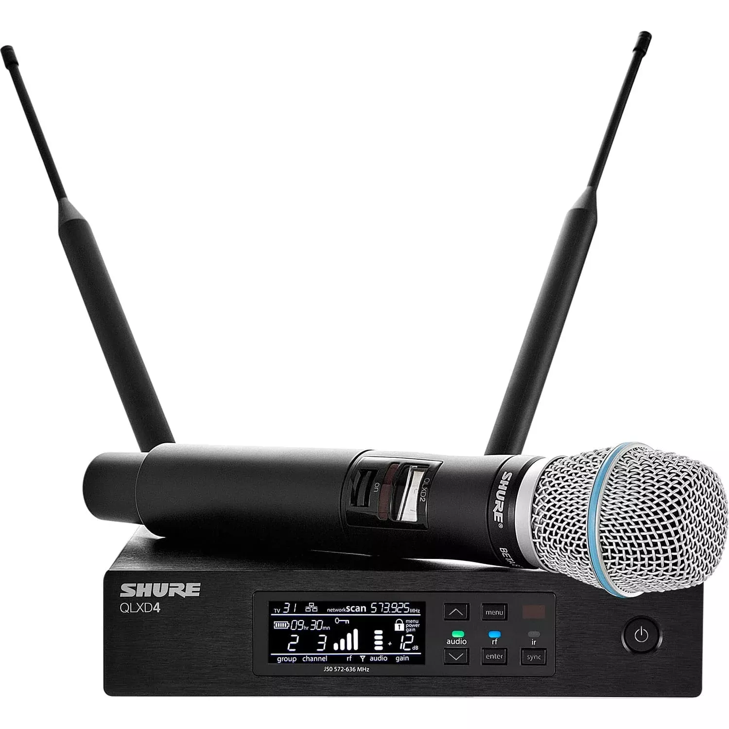 Shure QLXD24/B87A Digital Wireless Handheld Microphone System (V50, 174-216 MHz)