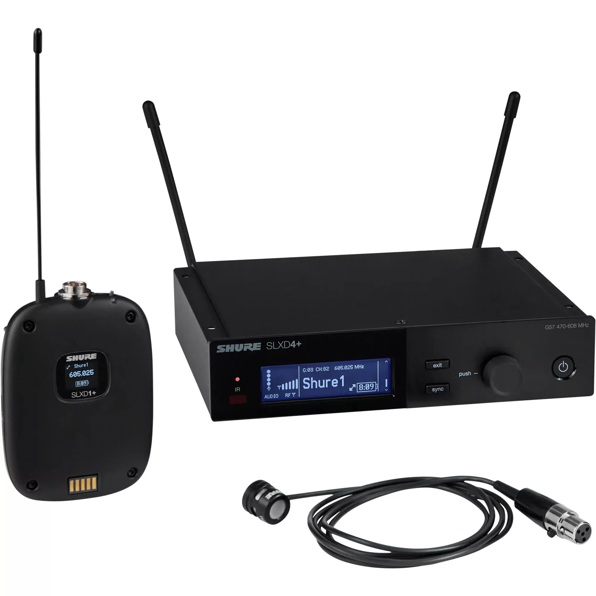 Shure SLXD14+/85M Digital Wireless Cardioid Lavalier Microphone System (G57: 470-608 MHz)