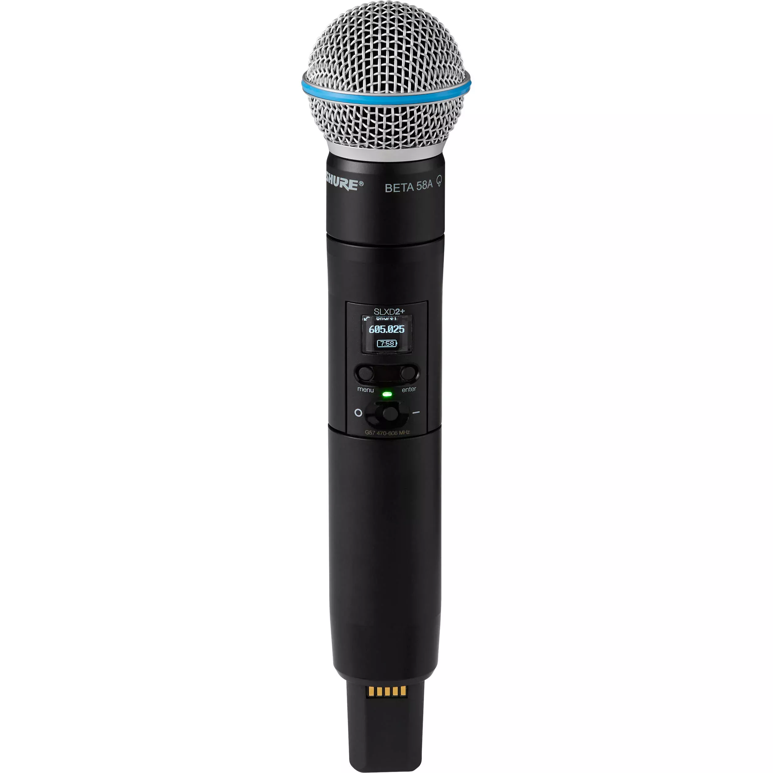 Shure SLXD2+ Digital Wireless Handheld Beta 58A Mic Transmitter (G57: 470-608 MHz)