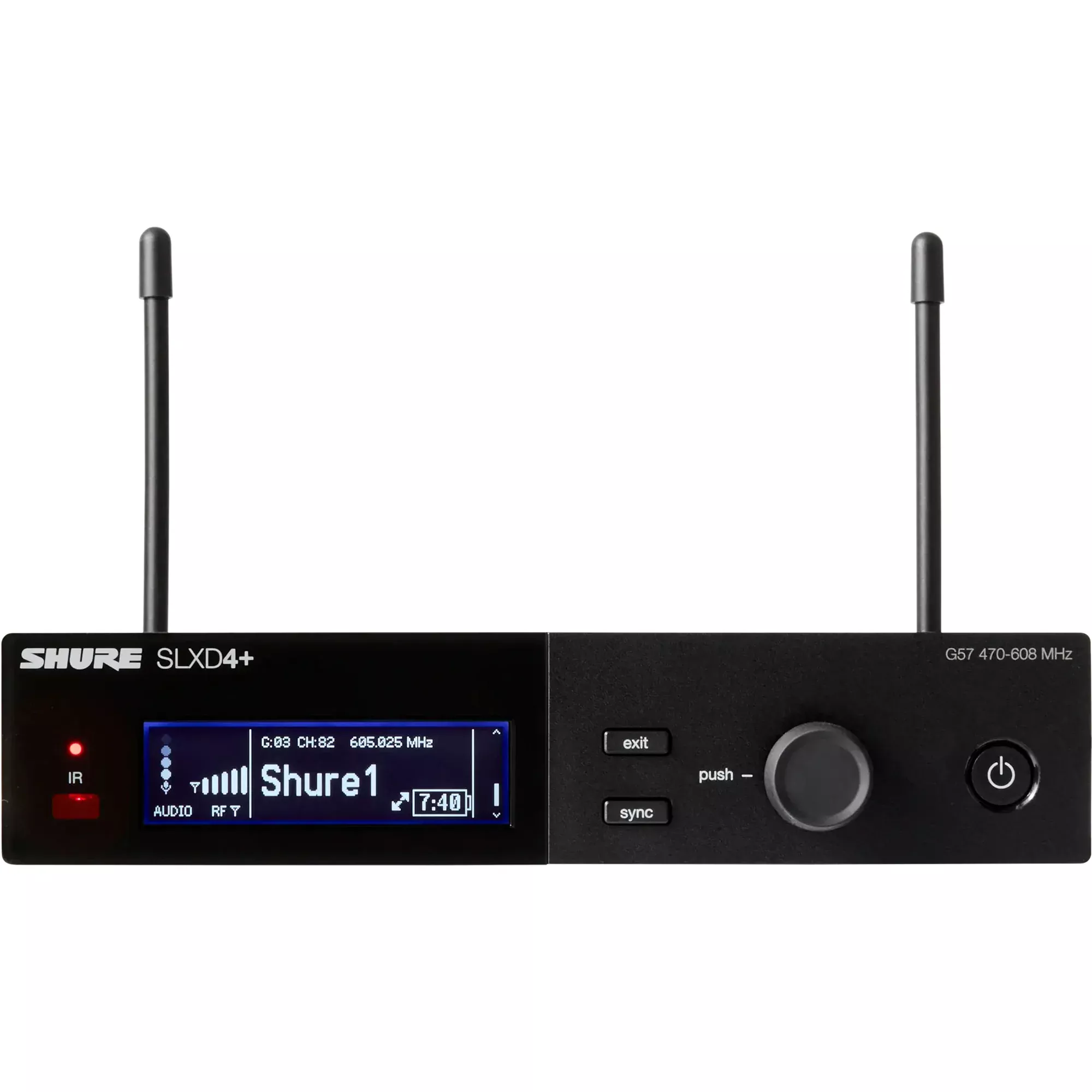 Shure SLXD4+ Digital Wireless Rackmount Receiver (TAA Compliant, G57: 470-608 MHz)