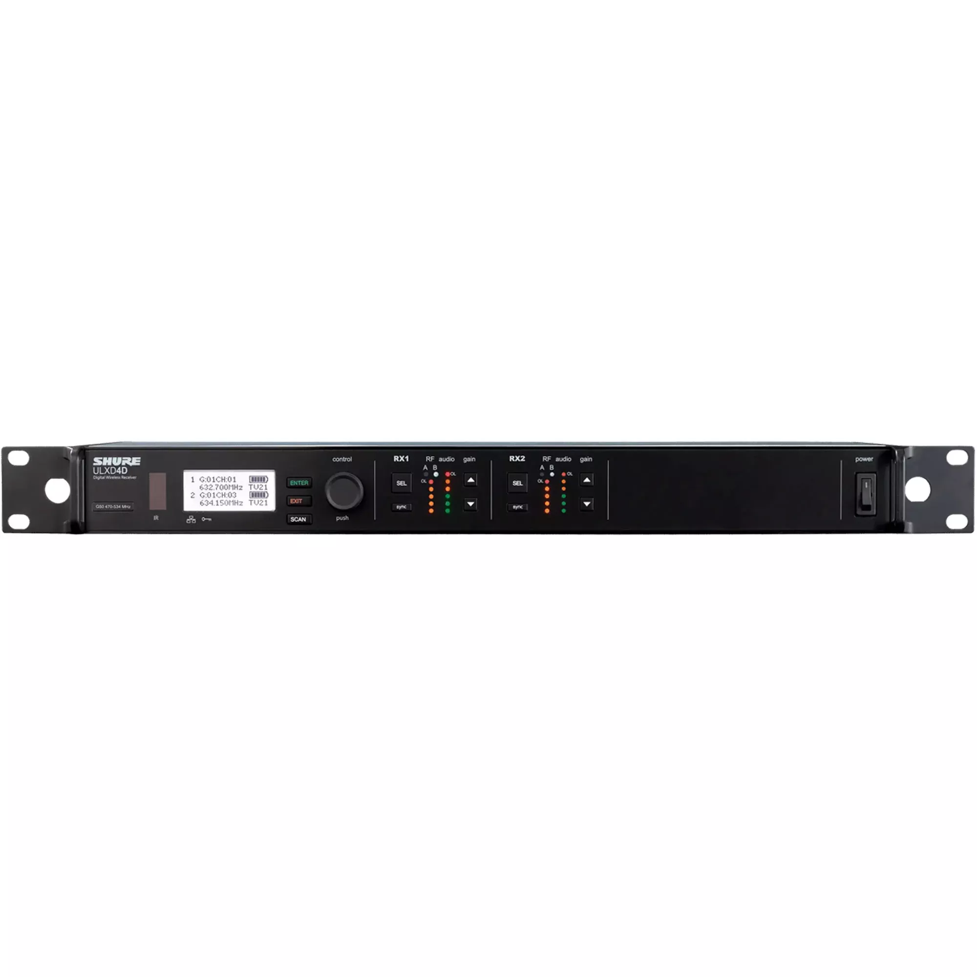 Shure ULXD4D Dual-Channel Digital Wireless Receiver (G57: 470-608 MHz)