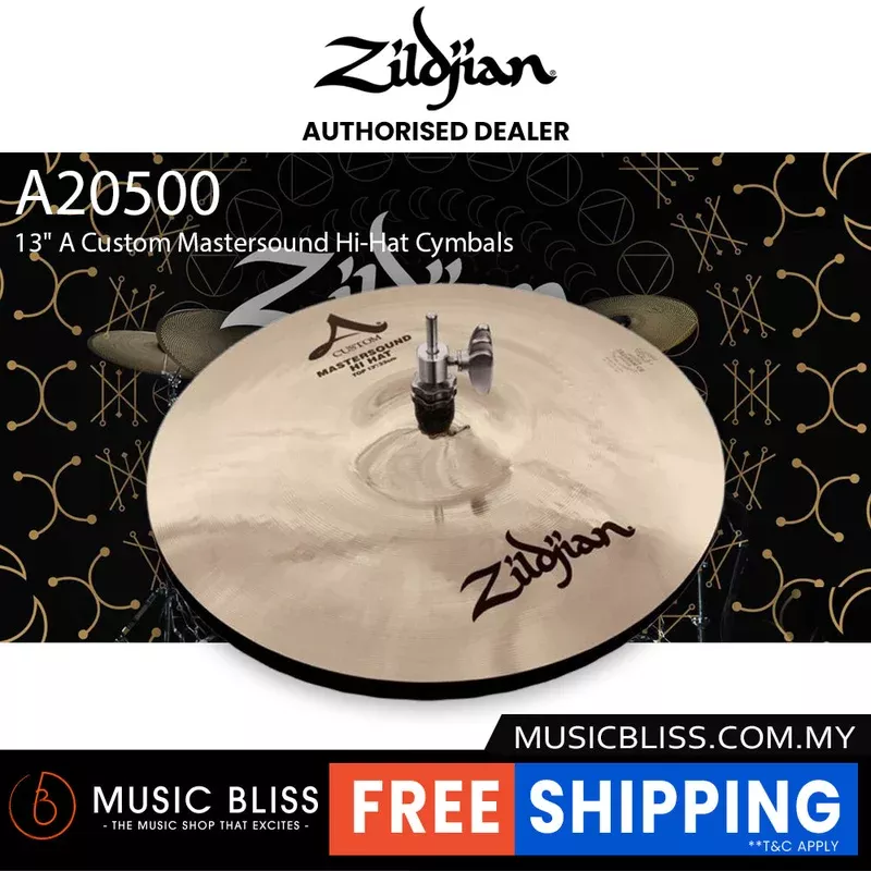 Zildjian 13″ A Custom Mastersound Hi-Hat Cymbals – Pair (A20500)