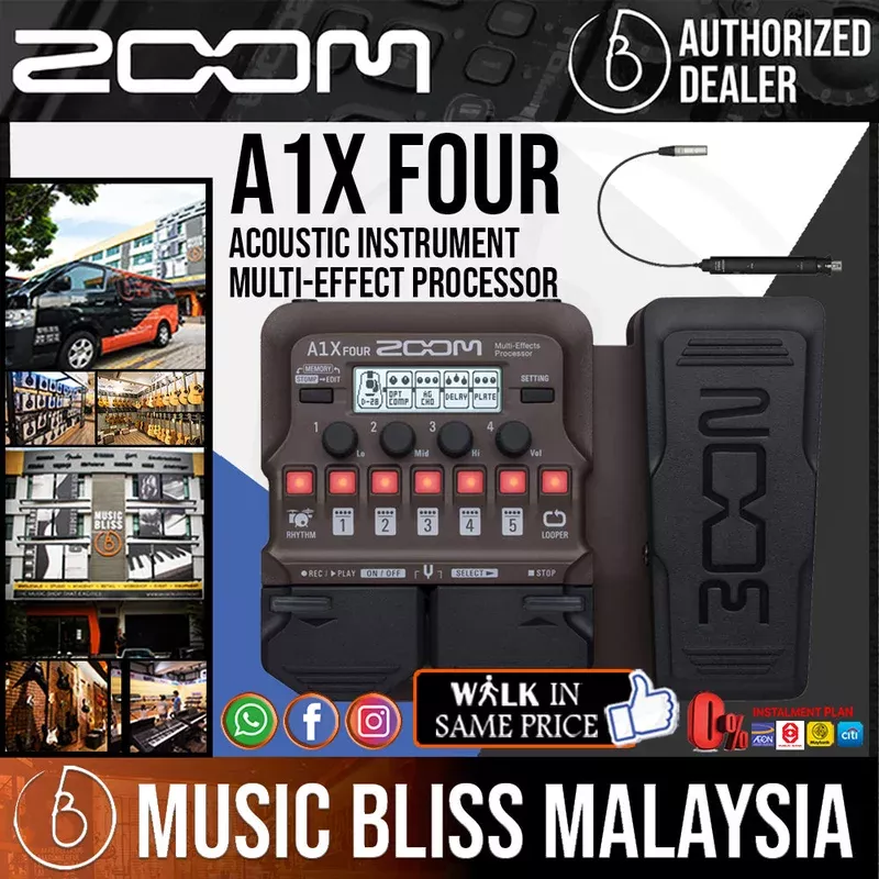 Zoom A1X Four Acoustic Instrument Multi-Effect Processor (A1XFour)
